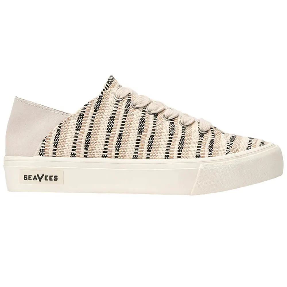 SeaVees Womens Sausalito Striped Platform Sneakers Shoes Casual - Beige, Black, Off White