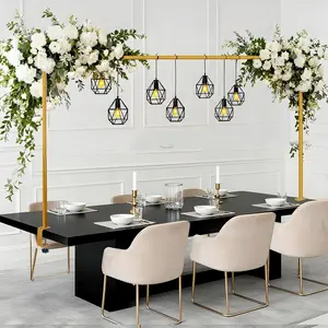 Over The Table Rod Stand with Clamps Adjustable "-98" Length 30"-43" Height  Table Arch Stand  for Decoration  Display Wedding Birthday Party Halloween Christmas