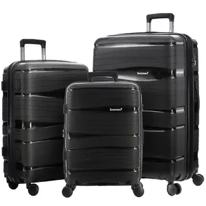 Luggage Set  3-Piece Hardside Expandable 25% more space 100% PP Suitcase with Double Spinner Wheels TSA Lock–  20inch/24inch/30inch PP-Z08-3 EXPANDABLE