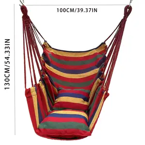 1pc Hanging Bed Swing Seat, Foldable Hammock Chair, Colorful Striped Comfortable Swing Chair, Best Camping Gear Outdoor