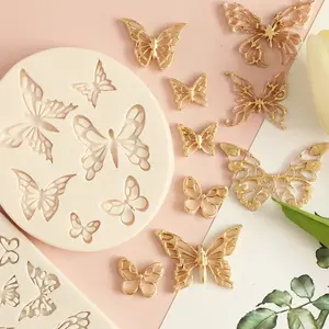 Butterfly Soft Candy Silicone Mold, Wedding Cake Decoration Tool, Resin Chocolate Baking Mold, Sugar Craft Moulding Kit, Baking Supplies