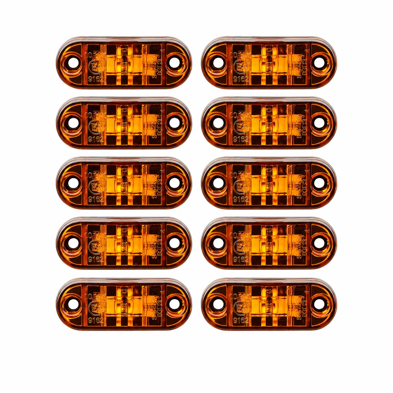 Car Side Marker Light 10PCS Amber 4 LED Warning Lamp Turn Signal Tail Light for Truck Trailer RV Boat Universal Vehicle Lighting