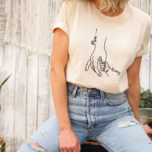 Custom Mom Shirt From Children, Personalized Mom & Kids Hands Shirt, Family With Kids Names, Mothers Day Gift, Mom Kids Hands Tee C