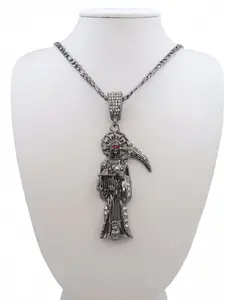 1 Pc Santa Muerte Necklace, St. Jude Pendant Chain, Unisex Religious Goddess Jewelry, Gothic Jewelry 1 Pc Santa Muerte Necklace, St. Jude Pendant Chain, Unisex Religious Goddess Jewelry, Gothic Jewelry
