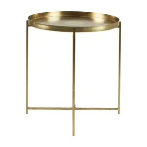 Eros Antique Brass Tray Top Accent Table