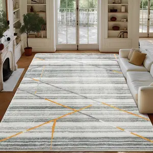 New Essential Home Atmosphere Rug, Seasonal Gradient Lines, Easy Care Non-Slip Washable, Indoor Decorative Mat