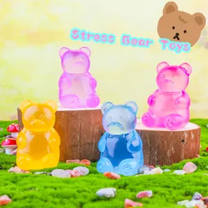 1/4 PCS Candy Bear Shape Maltose Fidget Toy - Sensory Stress Relief Soft Ball for Adults & Kids, Party Favor Prank Squeeze Toy, Anti-Anxiety Hand Pressure Reliever, Fidget Gadget