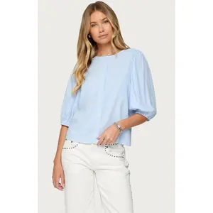 Edikted Women's Pinstripe Linen Look Button Up Shirt