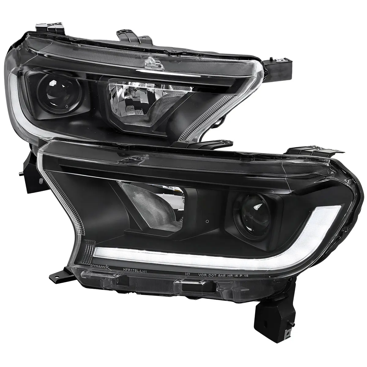 2019-2022 Ford Ranger Switchback Sequential LED Bar Projector Headlights (Matte Black Housing/Clear Lens)
