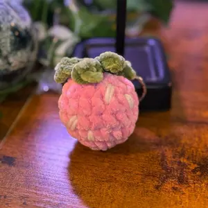 Pink Strawberry Keychain