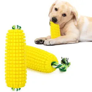 Tough Durable Dog Chew Toys for Aggressive Chewers Indestructible Squeaky Interactive Puppy Teeth Chewing Corn Stick Toy for Small Medium Large Breed Dogs Must Have Pet Accessories