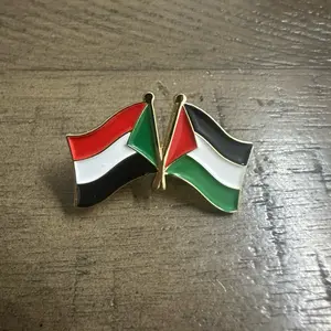 Palestine & Sudan Flags pin