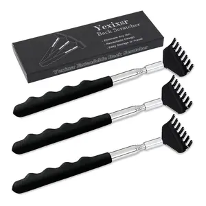 Back Scratcher Extendable Portable Back Massager for Men Women Kids Adults, Telescopic Back Scratching Tool with Rubber Handles, 3 Pack