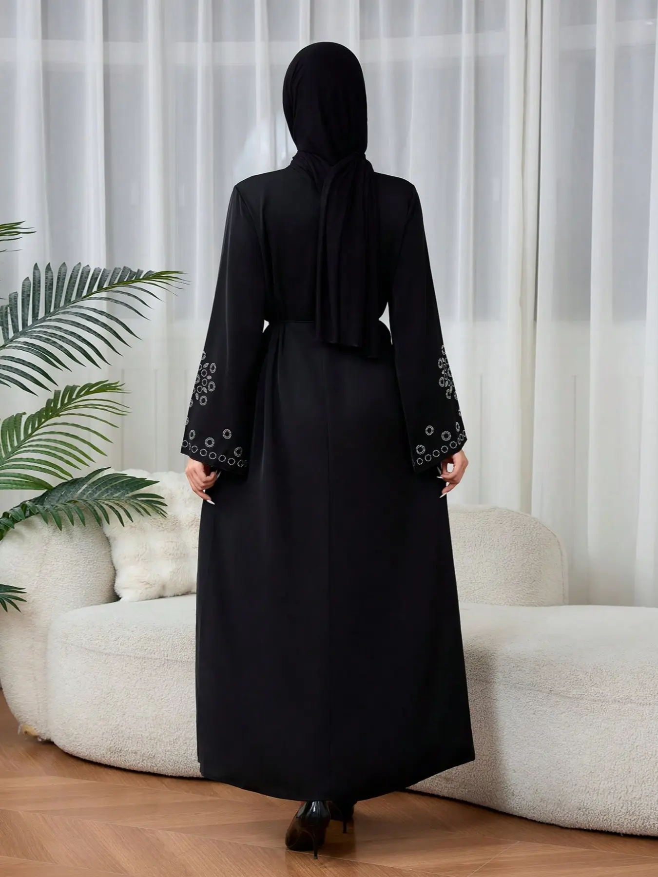 Women's Islamic Abaya Kaftan Dress, Arabic Fashion Print Long Robe with  Belt, Saudi Style Kandura Dress, Loose Abayas - TikTok Shop