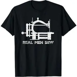 Real Men Sew Vintage Chainstitch Sewing Machine T-Shirt