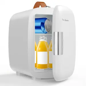 Skincare Mini Fridge 4 Liter - Silent Portable Beauty Cooler for Bedroom Vanity - Compact Makeup Fridge with Adjustable Thermostat for Face Masks, Serums & Beverages - AC/DC Plug for Home & Car