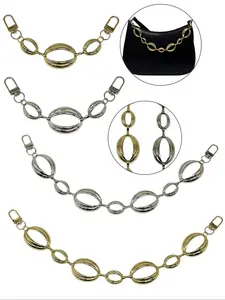 Elegant Oval Egg-Shaped Bag Chain Pendant, Geometric Pattern Design, Versatile Fashionable Chain Strap Accessory for Stylish, Perfect for Daily Wear
