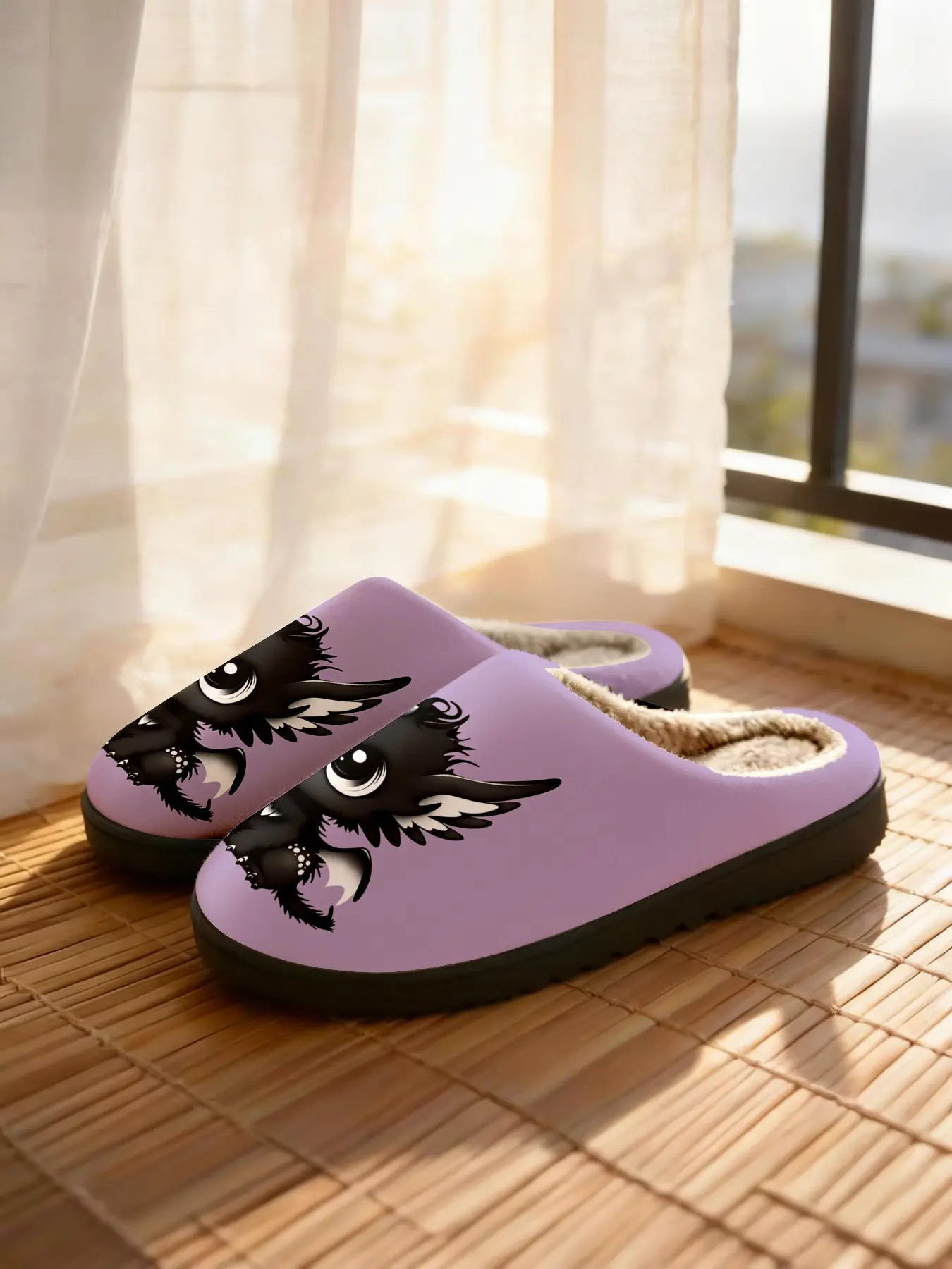 Cute Dragon Cotton Slippers, Soft, Cartoon Style, Textile Upper, Rubber Sole, Casual Home Wear, Fall & Winter