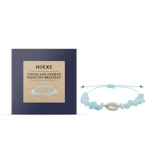Hoexe Aquamarine Crystal Fragment Bracelet Simple Portable Fresh Sea Blue Shell Bracelet With 100 Accessories
