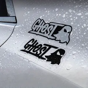 1pc GHOST Car Stickers, Funny Waterproof Vinyl Decals, Suitable for Auto Triangular Window, Side Body, Motorcycle Fuel Tank, Scooter, Laptop, Halloween Gift, Decal for Cars