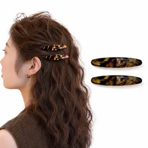 Tortoise Shell Acrylic Hair Clips, 2Pcs French Handmade Hair Barrettes for All Occasions outdoorfun