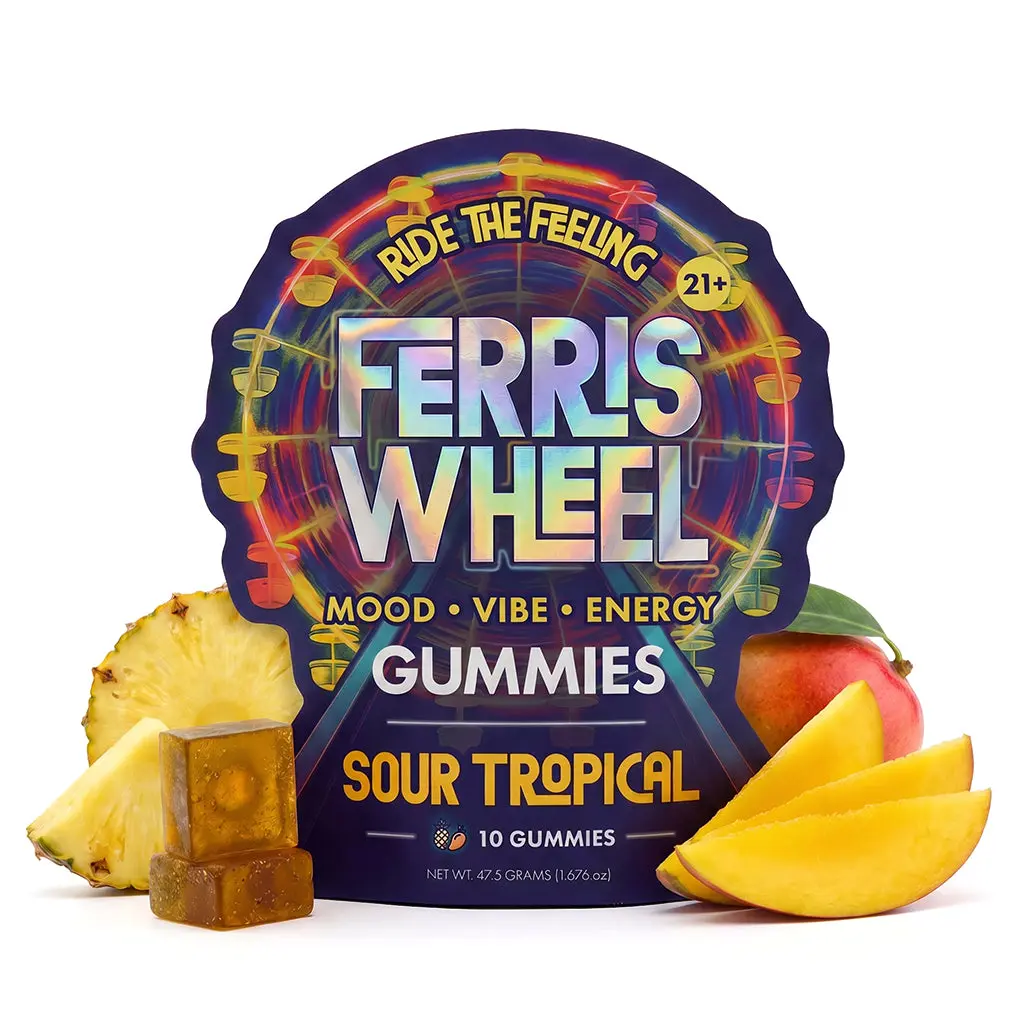 Daily Mood Gummies - Nootropic Kanna Blend - Sour Tropical - 10ct - Natural Edible Supplement