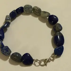 Blue Stone Bracelet with Lobster Clasp - Natural Gemstone Beads for Women's Fashion Jewelry