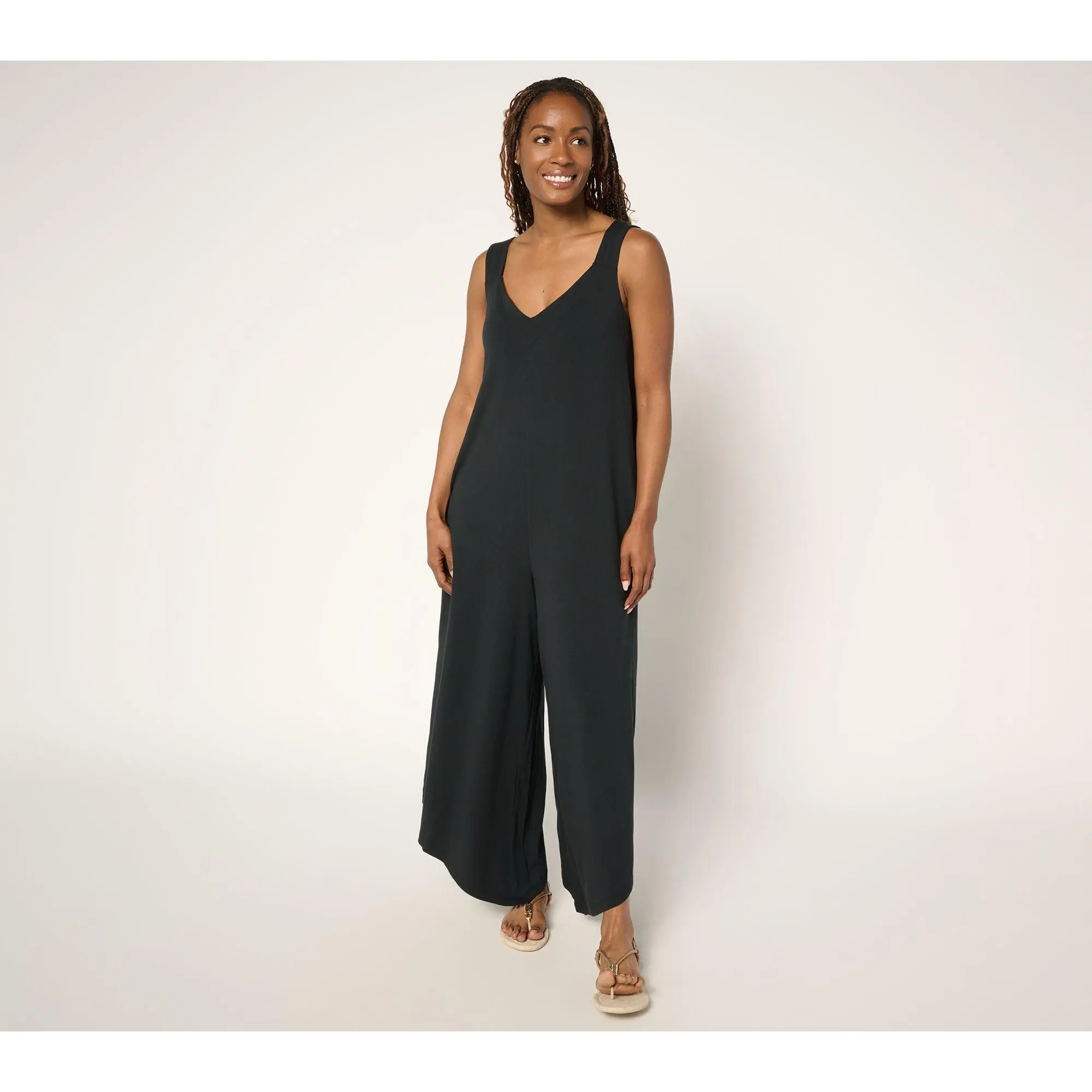 AnyBody Tall Cozy Knit Jersey Jumpsuit