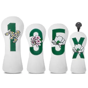 Classic Cherry Blossom Embroidery Golf Club Head Covers, Durable & Dustproof Material, Protect Your Clubs Optimal Way, Golf Accessories