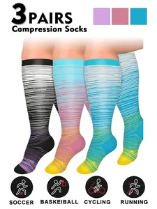 Plus Size Compression Socks for Men & Women, 20-30mmhg Wide Calf Booster Socks for Circulation, Running, Nurses, Pregnant Women