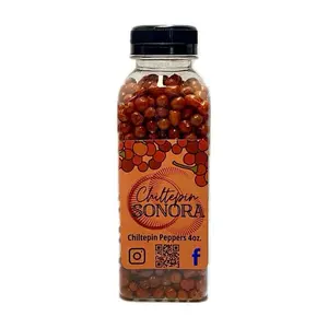 Chiltepin Sonora- Spicy sun dried peppers from mexico- Pepper flakes- Jar extra spicy chiltepin pepper