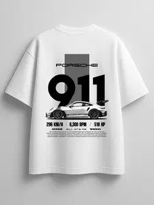 Porsche 911 GT3 RS Oversized Cotton Wash Graphic T-Shirt, Streetwear Unisex Fashion Tee for Racing Fans and Car Enthusiasts