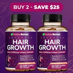 24-in-1 Advanced Hair Growth Vitamins | Biotin 10,000mcg, Collagen, Patented OptiMSM, goMCT, Saw Palmetto | Naturally Regrow Stronger & Healthier Hair, Skin and Nails | Stops Hair Loss | 60 Day Supply Healthcare Supplement Fitness Edible