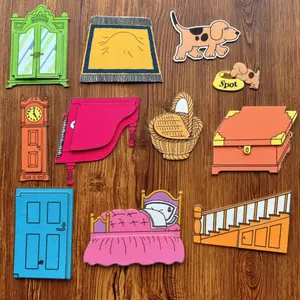 12pcs/set Where Is Spot? Felt Board Teaching Aids, Visual Learning Tools, Early Education Materials for Preschool Children, Reading Time Circle Time