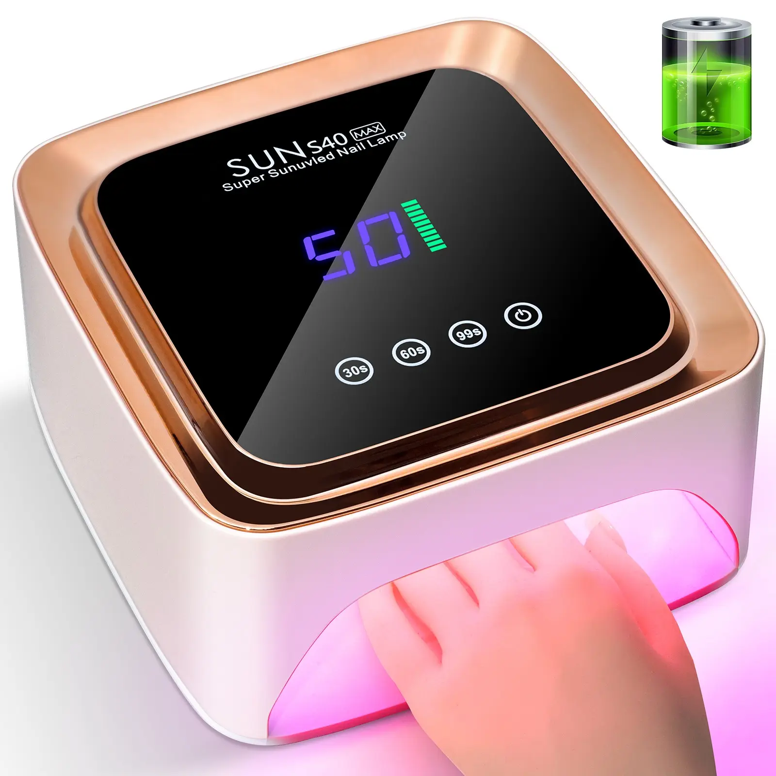 UV LED Nail Lamp Nail Dryer, Led Manicure Lamp, Led Nail Lamp For Gel Polish, Gel Nail Light Rechargeable Nail Lamp With Timer Setting, UV Gel Nail Lamp For Gel Nails, With Automatic Sensor & Portable Nail Curing Lamp-White,Christmas presents
