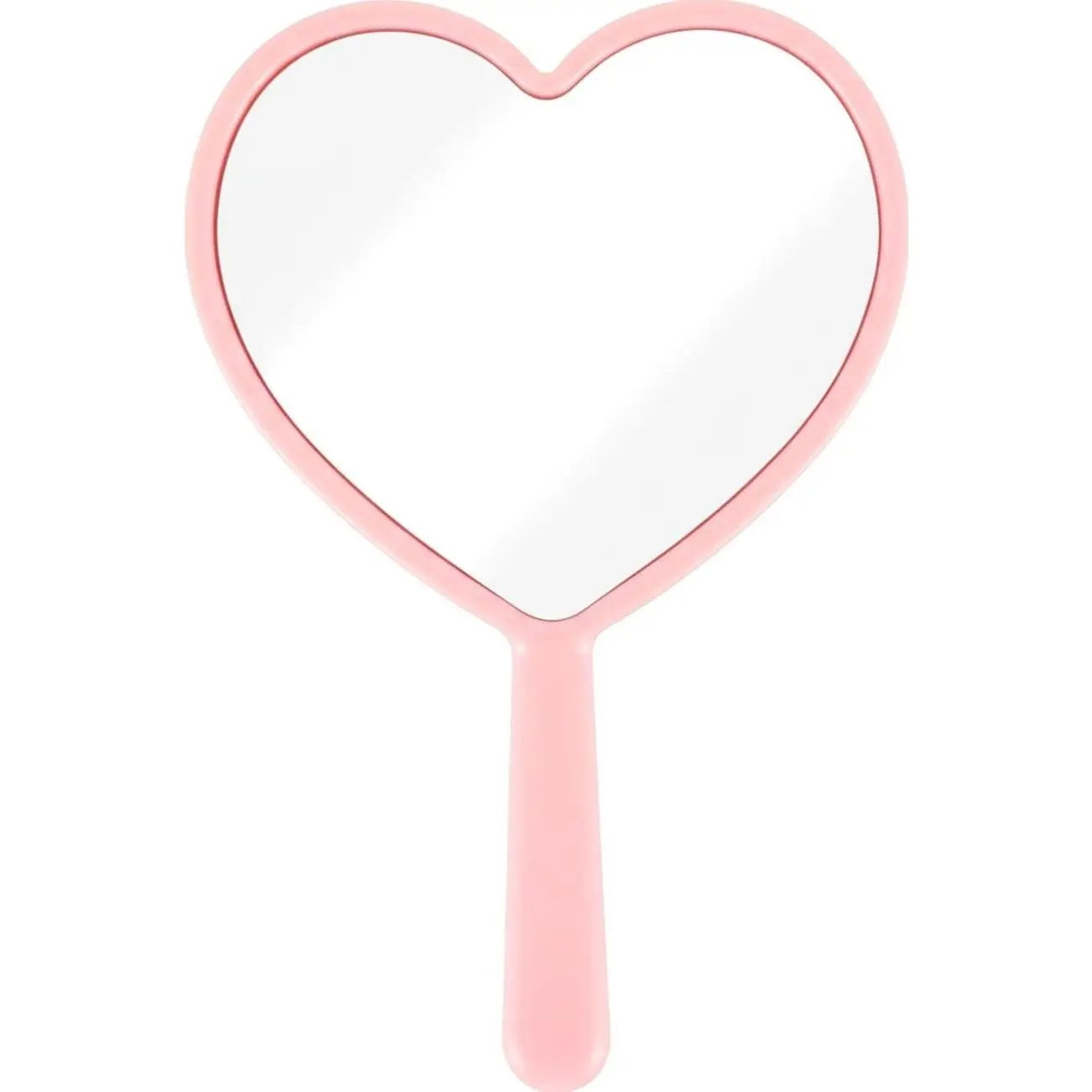 Heart Shaped Handheld Cosmetic Mirrors Lash Mirror Handheld Portable Mini Travel Makeup Mirrors with Handle for Women