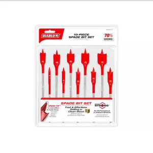 DIABLO SPEEDemon High Speed Steel Spade Bit Set with Pouch (10-Piece)