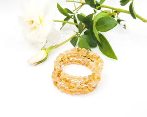 Citrine Bracelet - 8mm or 6mm beads (1 Bracelet) | Crystal Beaded Bracelets | Crystals for Success, Money, and Prosperity