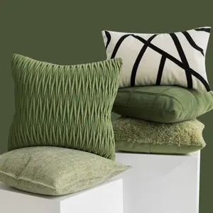 Chloeros | Green Textured Mediterranean Sofa Throw Pillows