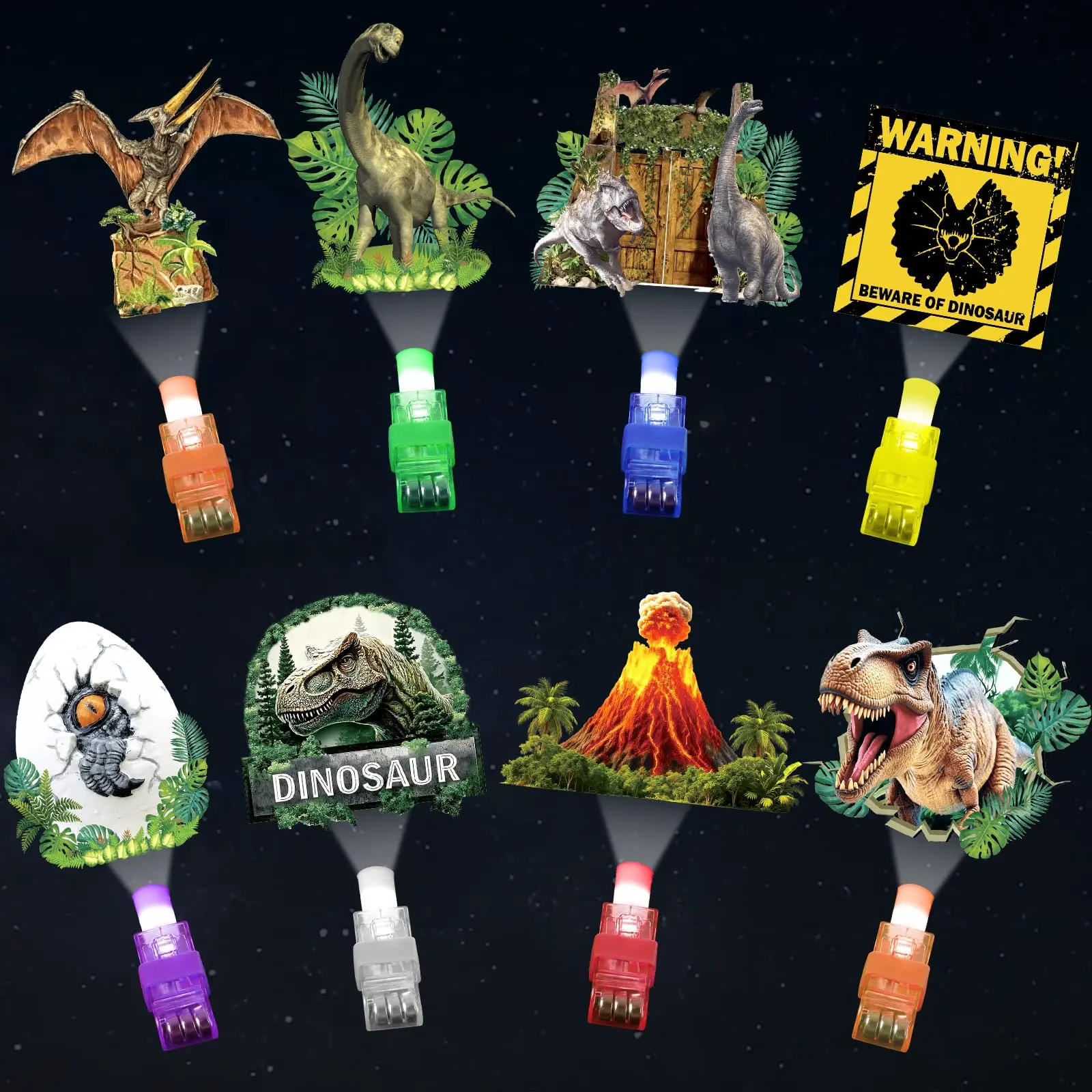 36 Pieces Dinosaur LED Finger Lights – Glow-in-the-Dark Finger Lights, Dinosaur Party Favors, Dino-themed Toys, Bulk for Kids’ Birthdays, Classroom Prize Exchanges, Gift Supplies,back to school,back to school haul