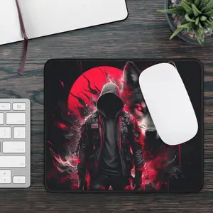 Lone Wolf Gaming Mouse Pad, Desk Decor, Office Accessories, Computer Pad, Gamer Gift, Wolf Art
