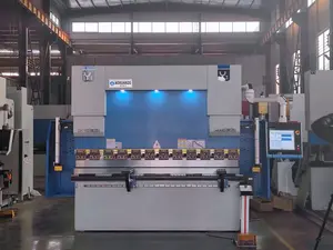 Best-selling 100T/2500mm blue-white bending machine is equipped with the DA66T system and 8+1 axes