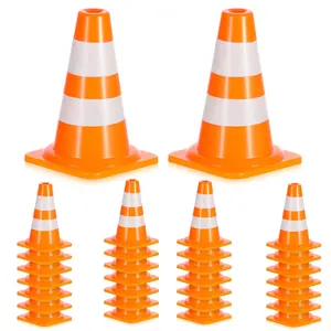 30pcs Mini Traffic Cones, DIY Toy 1 Inch Mini Cones, Roadblock Signs, Small Construction Cone, Traffic Caution Signs