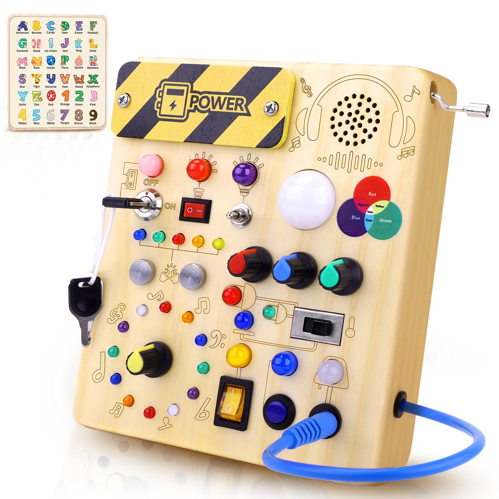 Busy Board,Montessori Toys for 1-3 Year Old Boys & Girls,Learning Educational Toys for Toddlers,Sensory Toys for Kids with Autism (Busy Board v5)