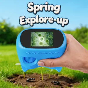 INSKAM Two-In-One Kids Telescope&Microscope 3M-1000M Distance Telescope 1000X Magnification 4K Microscope Manual focus Type-C Powered STEM Device for 3-12 Years Boys Girls