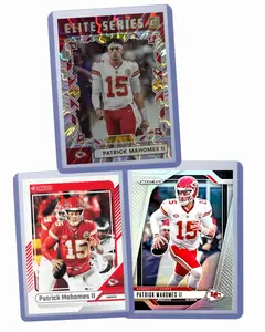 Patrick Mahomes (3) Assorted Football Cards Gift Pack - Kansas City Chiefs Trading Card