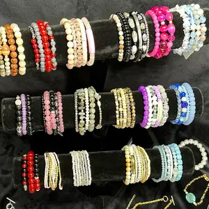 gemz by jewelz various semi precous stone stacked crystal bracelets