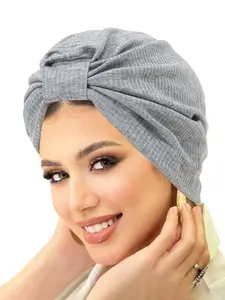 New Pure Color Indian Headscarf Cap, Muslim Fashion Women's Hijab Hat, Stylish Cover-Up Scarf, Perfect for Daily Wear