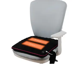 USB-Powered Plush Fiber Electric Heating Chair Cushion, 45x45cm Square Instant Heat Pad, Cozy Cover for Long-Sitting Students, Office & Computer Workstations
