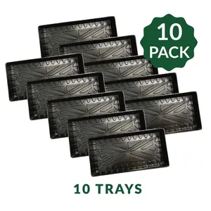 Jiffy Seed Starting Watertight Plastic Plant Tray, 10.75" x 21" - 10 Pack